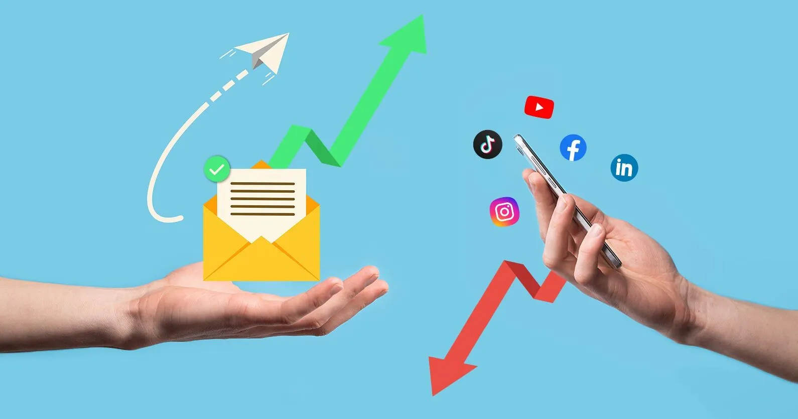 Why-Email-Marketing-Has-Better-ROI-Than-Social-Media image of email icon and social media icons