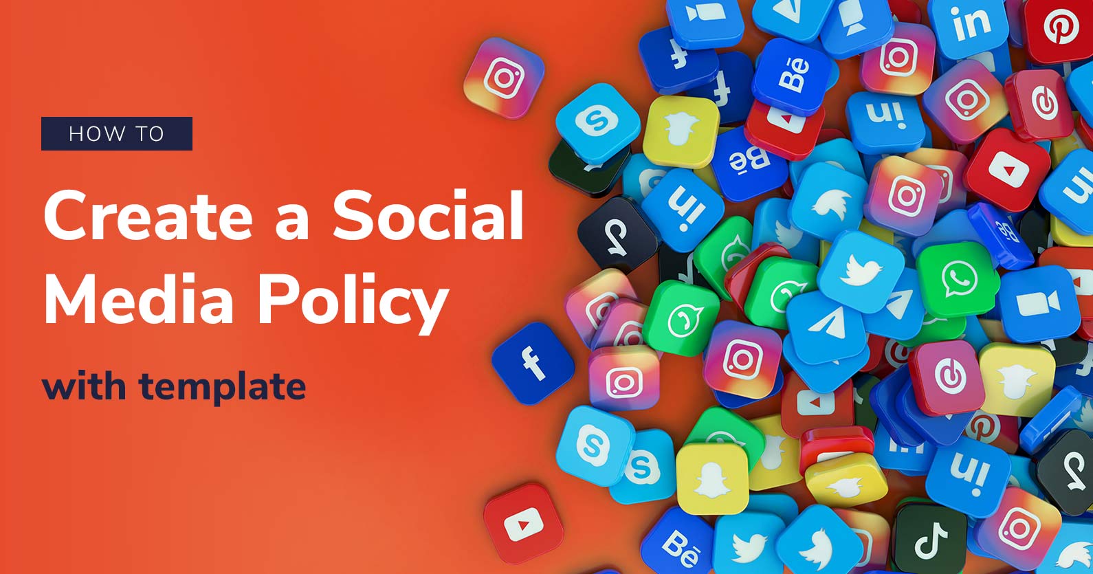 Social media illustration with post title: How to Create a Social Media Policy