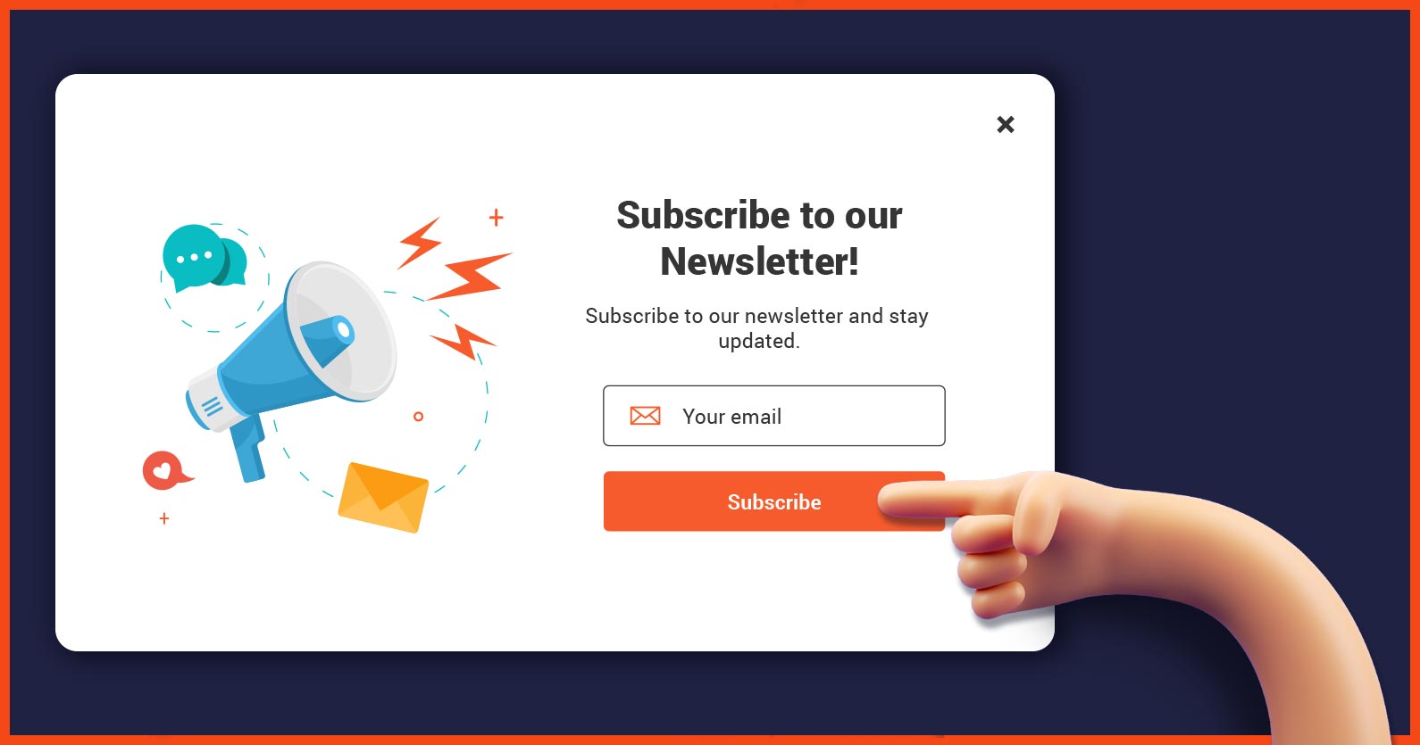 Email marketing: Illustration showing an email signup form