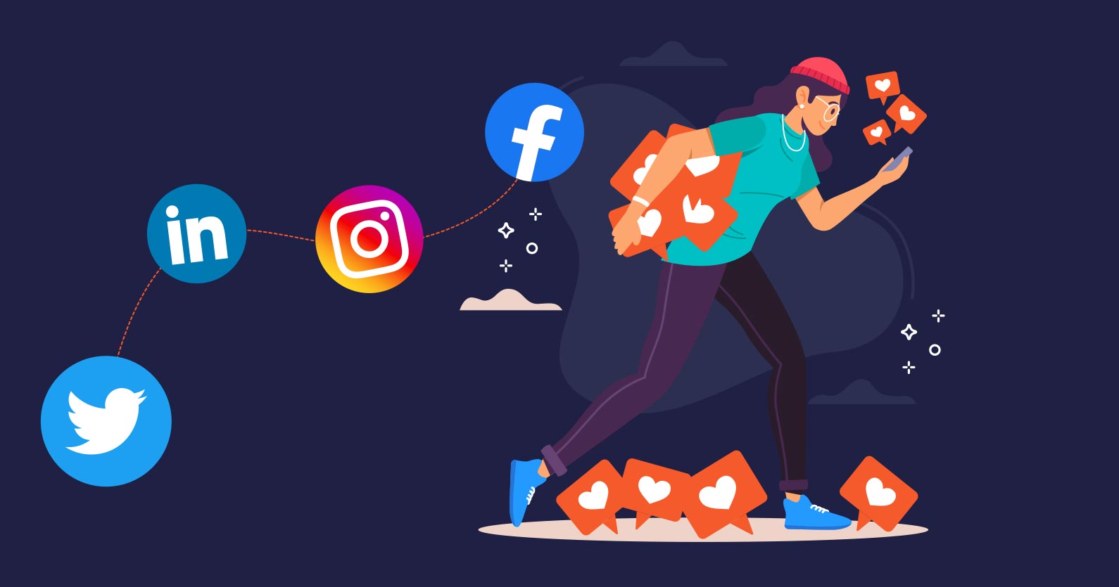 7 Common Digital Marketing Mistakes and How to Avoid Them: Part 1 4 image of mane carrying social media logos
