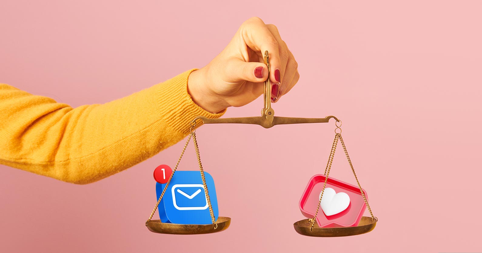 Why Email Marketing Has Better ROI Than Social Media 5 image of a scale comparing the importance of social media channels