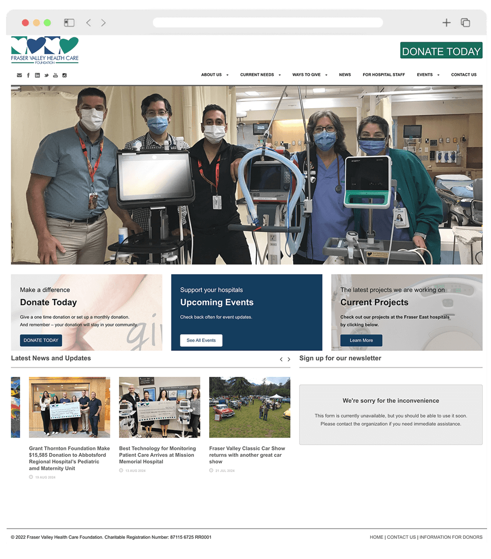 Showcase FVHCF old website
