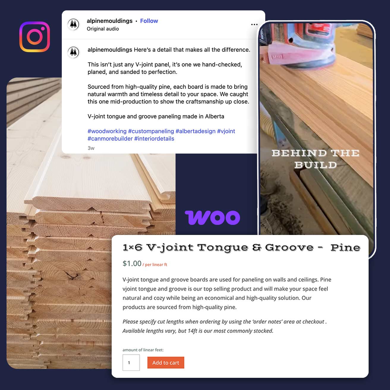 Showcase Alpine social media e commerce